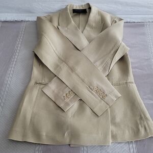 Equipment Beige Linen Tailored  Blazer, Size 12 P